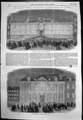 Old Print French Legation Berlin British Legation Berlin Illuminated 1858 19th
