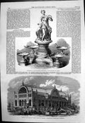 Antique Print Testimonial Art Union London Crystal Palace Flora Cologne1865
