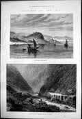Old Antique Print Tuldscha Danube Vladykavkaz Road Russian Caucasus 1877 19th