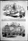 Old Antique Print Grand Musical Festival Gotha Deer Shooting Gotha 1845 19th