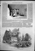 Antique Old Print Celebrations Prince Alberts Birthday Rosenau Luther 1845 19th