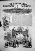 Original Old Antique Print Wilkomme Her Majestys Entree Coburg 1845 Victorian