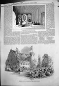 Old Antique Print Royal Bridal Tour Illuminations Berlin Legations 1858 19th