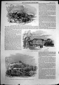 Old Antique Print Palace Molsdorf Palace Tenneburg Palace Wurtemburg 1845 19th