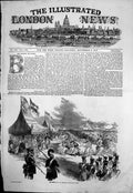 Original Old Antique Print Her Majesty Gotha Festival St Gregory 1845 Victorian
