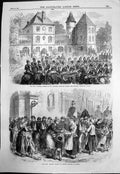 Old Antique Print Belgian Charity French Namur Guard Napolean Sedan 1870 19th