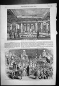 Antique Print Pompeian Court Crystal Palace Musical Soiree St Leonards 1855