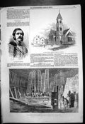 Antique Old Print Dr Wilson Hussars Commence Works Westminster Bridge 1855 19th