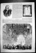 Antique Old Print Rev Dr Routh Lecture Boutell Hall Hampton Court Palace1855