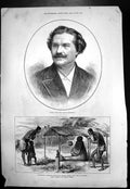 Original Old Antique Print Signor Rossi Italian Tragedian Clay Idol Bwarwe 1876