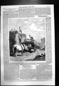 Old Antique Print Haystacking W Hopkins Horse Cart Men Forking Hay 1860 19th