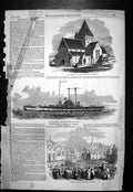 Antique Print New Church St Ann Alderney Tenant Right Meeting Kilkenny 1850
