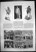 Old Print Princes Theatre Coventry Street Statue William Wilberforce1884 19th