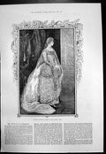 Original Old Antique Print Princess Victoria Hesse Wedding Dress Darmstadt 1884