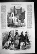 Antique Print Judge Jeffreys House St James Park Paris Fashions Ladies 1868