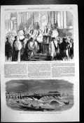 Antique Old Print Wreck Pier Yarmouth Consecration Bishop Peterborough 1868