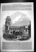 Original Old Antique Print Church St Mary Redcliffe Bristol 1860 19th
