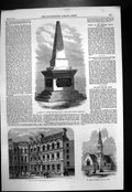 Antique Old Print City Clubhouse St Marys Church Ide Hill Kent Monument 1866