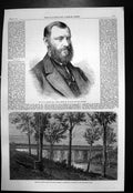 Antique Old Print Railway Bridge River Bremer Queensland We Forster Mp 1866