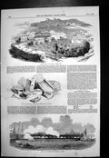 Antique Old Print Launch 14 Year Ship Dundee Roman Remains Lymne Kent 1850