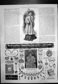 Antique Old Print Spring Coat White Cloth Diamond Merchants Jewellers 1903 20th