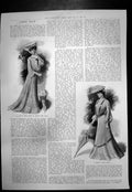 Original Old Antique Print Pretty Fete Gown Muslin Lace Simple Linen Gown 1903