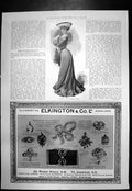 Original Old Antique Print Useful Blue Serge Gown Elkington & Co Jewellers 1903