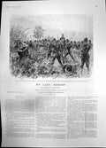 Antique Old Print My Lady Nobody Unsheathe Knives Carve Passage Bamboos 1895
