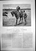 Antique Print Saddle Sabre W Small Bill Smith Bent Saddle Bow Talking 1887 19th