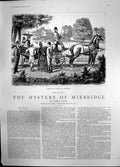 Antique Old Print Mystery Mirbridge Lady Introducing Son Ladies Carriage 1888