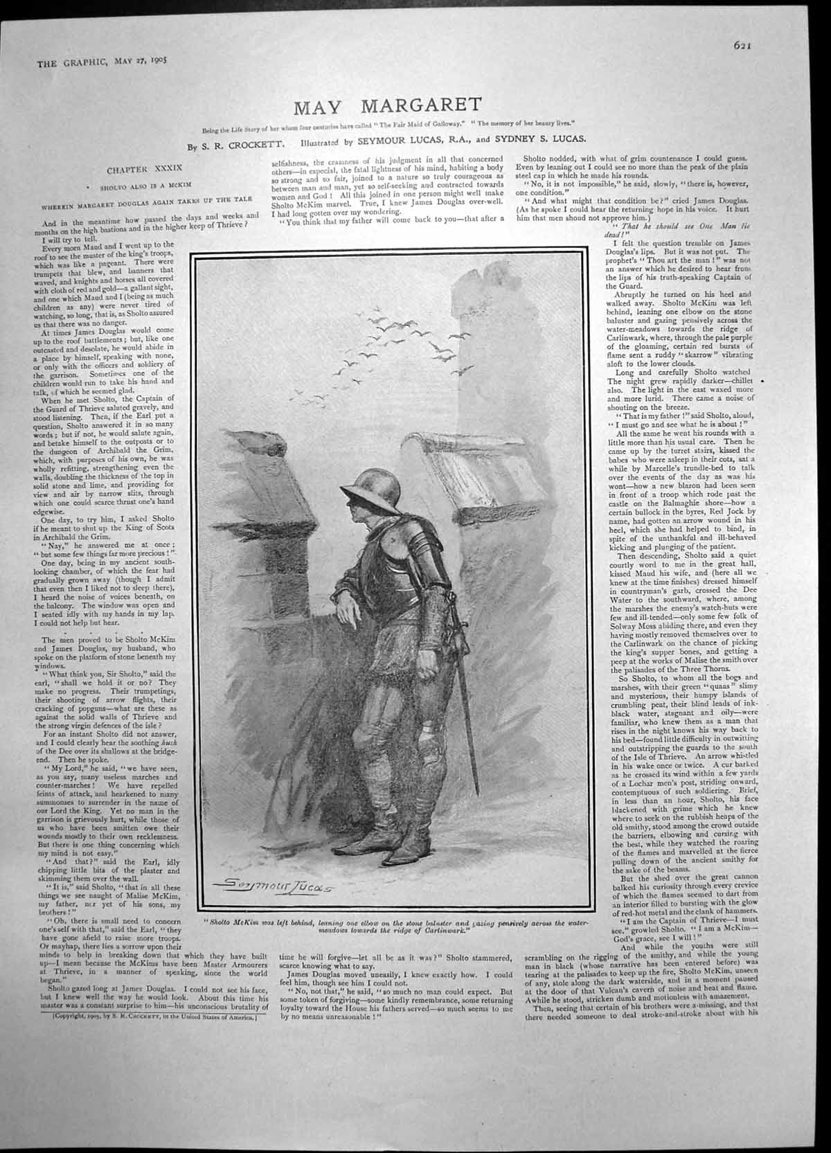 Antique Print May Margaret Sholto Mckim Gazing Water Ridge Carlinwark 1905 20th