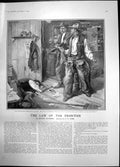 Old Print Law Frontier Sheriff Pointing Gun John Neck Man Shot Lying 1905 20th