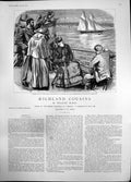 Antique Print Highland Cousins Group Deck Large Ship Pass Schooneryacht1894