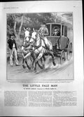 Antique Old Print Little Pale Man Denyer Waves Great Seaman Horse Chaise 1905