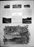 Antique Print Ireland Suspension Bridge Kenmare Glencar Cadburys Cocoa 1903