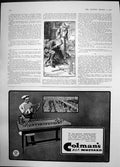 Old Antique Print Lady Man Head Hands Sword Colmans Mustard Advert 1907 20th