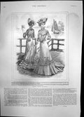 Old Print Smart Summer Toilettes Ivory White Voile Muslin Blackvelvet1901 20th