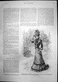 Antique Old Print Walking Dress Bodice Silk Muslin Necktie Velvet GBraid 1901