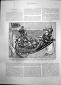 Old Antique Print Lowering Standard Incident Ophirs Voyage Cape Town 1901 20th