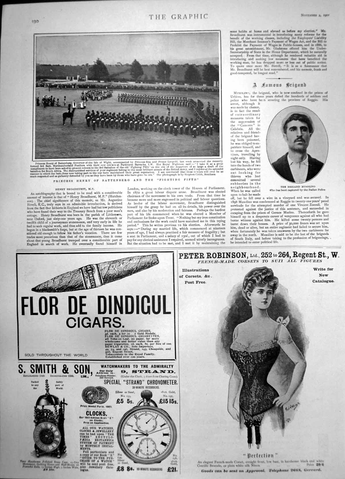 Old Print Princess Henry Battenberg Fighting Fifth Brigand Musolino 1901 20th