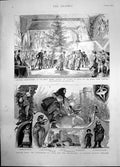 Old Print Jack Beanstalk Covent Theatre College Academy Music Blind 1888 19th