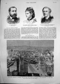 Antique Old Print Royal Wedding Windsor Procession James Rice Novelist 1882