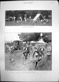 Antique Old Print Boys Clayesmore School Out Holiday Preparing Dinner 1897 19th