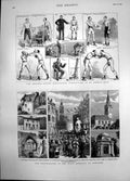 Antique Old Print Amateur Boxing St James Hall Burns Memorial Dumfries 1882