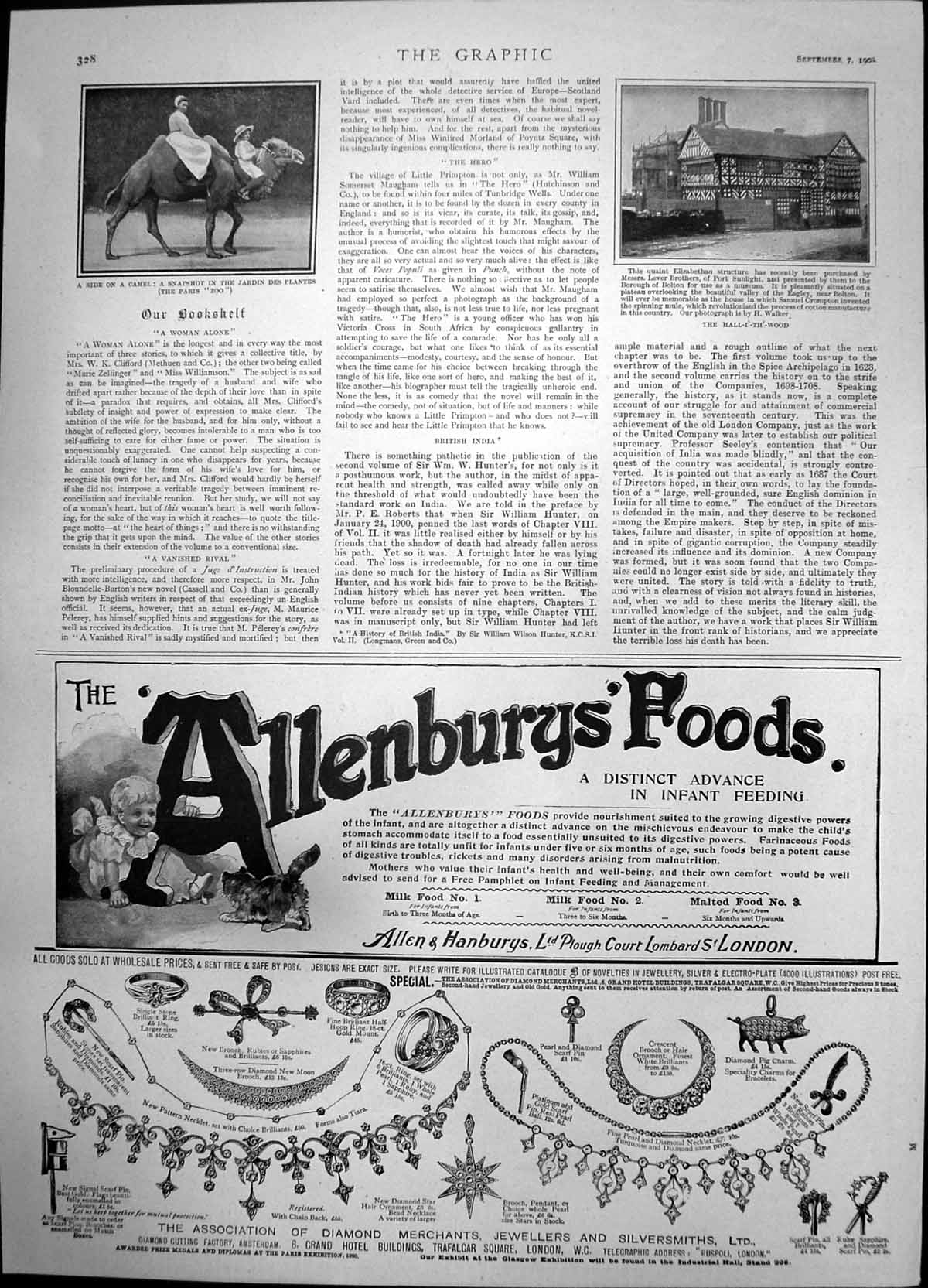 Antique Old Print Lever Brothers Hall=I-Th-Wood Allenburys Foods Infants 1901