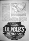 Antique Old Print Map Progress Russias Armada Dewars Whisky Many Merits 1905