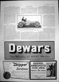 Old Print Bianchi New Wolseley Racer Dewars Whisky Skipper Sardines 1905 20th