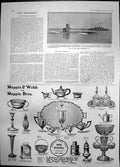 Antique Old Print New Submarine A11 Mappin Webb Silver Bowls Vases Pots 1905