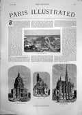 Antique Print Paris St Etienne Du Mont Dome Invalides Sainte Chapelle 1878 19th