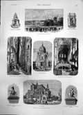 Antique Old Print Paris St Eustache Race Course Longchamps Val De Grace 1878